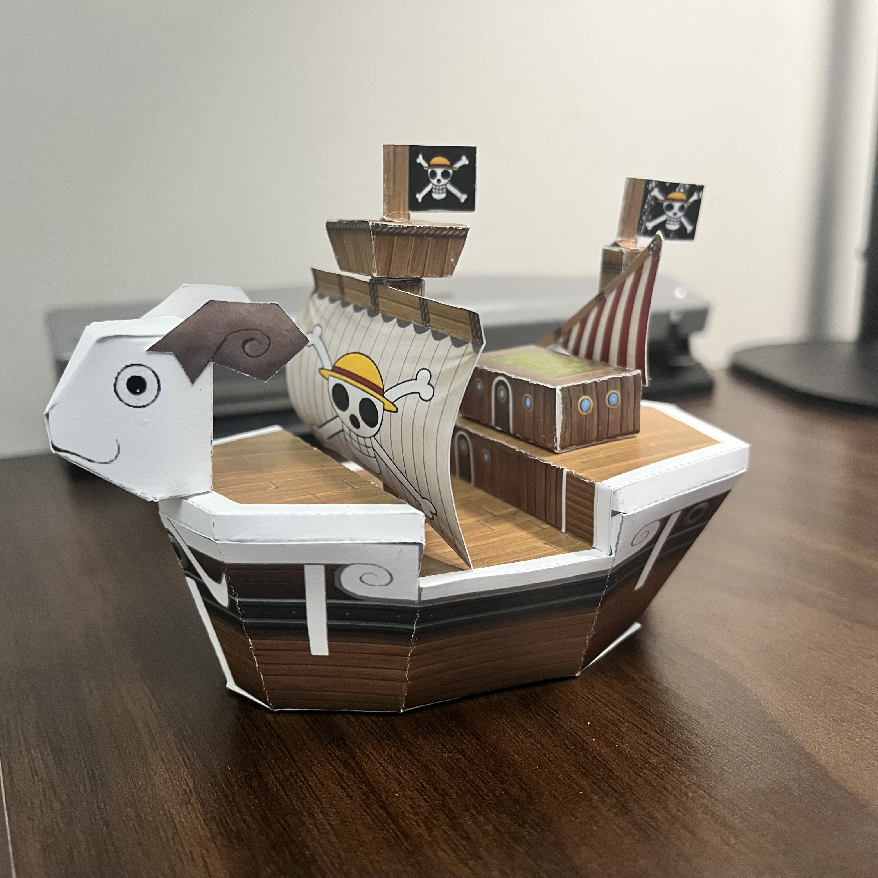 a papercraft of the going merry ship from one piece